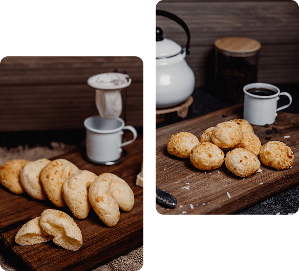 Pão de queijo mineiro artesanal assado da Sabor da Serra
